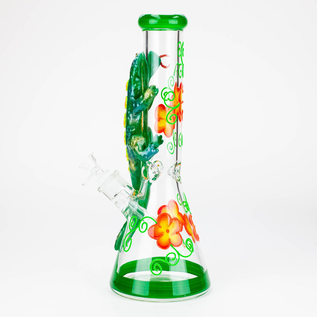 14" Resin 3D Glow in the dark artwork 7mm glass beaker water pipes_5