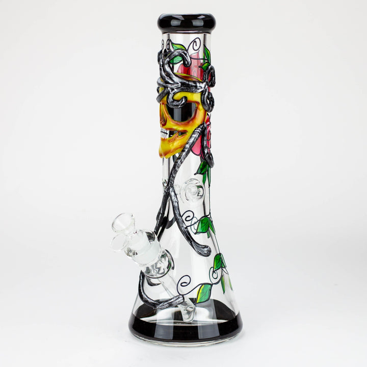 14" Resin 3D Glow in the dark artwork 7mm glass beaker water pipes_13