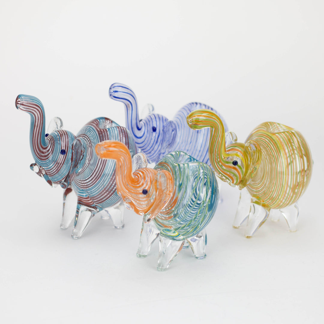 Standing XL elephant glass hand pipe_0