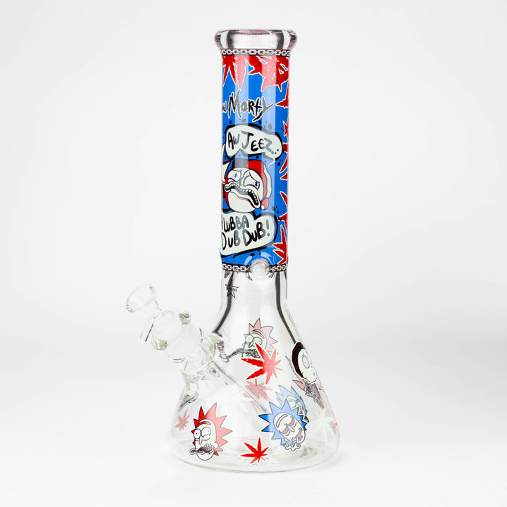 RM cartoon 9 mm glass glow beaker water pipes 13.5”_7