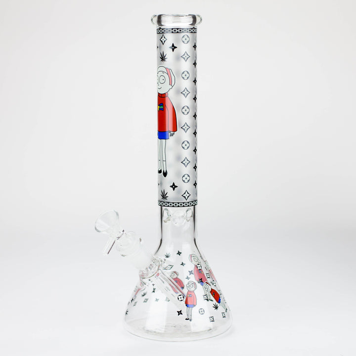 Cartoon glass water pipes glow in the dark 12"_9