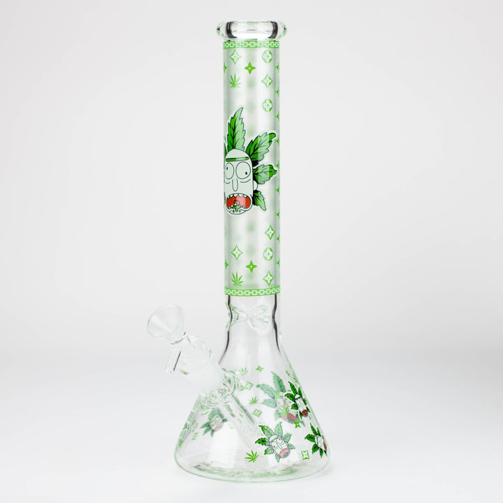Cartoon glass water pipes glow in the dark 12"_6