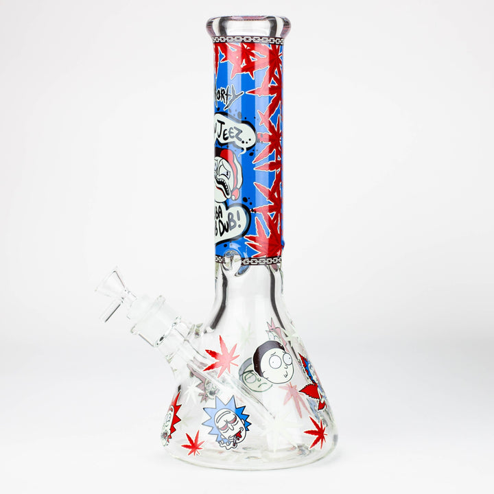 RM cartoon 9 mm glass glow beaker water pipes 13.5”_9