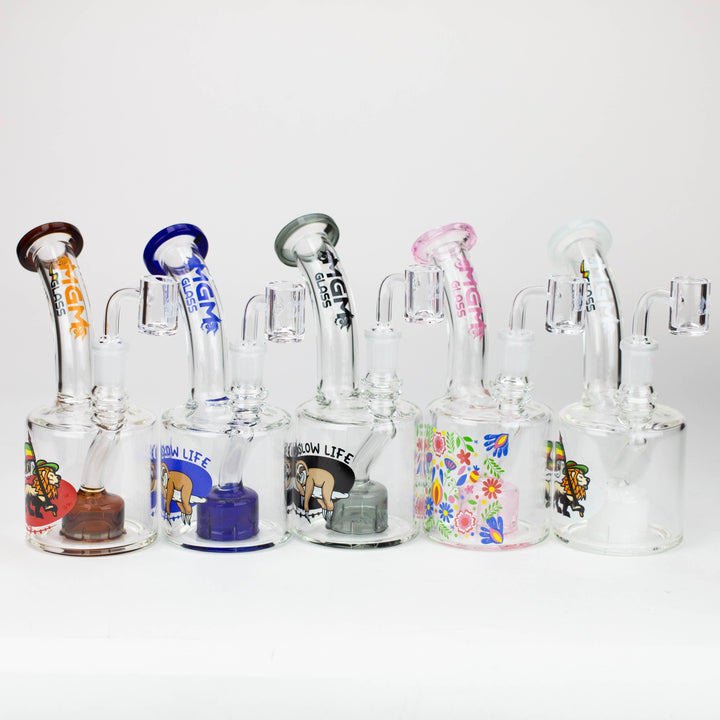 MGM Glass 2 in 1 bubbler with graphic 6.7"_0
