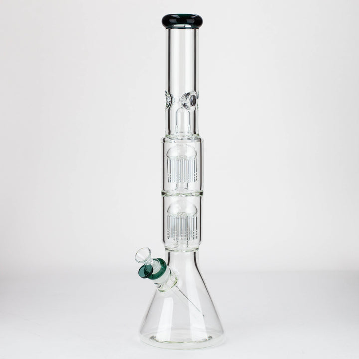 19" Dual 8 arms perc, with splash guard 7mm glass water pipes_7