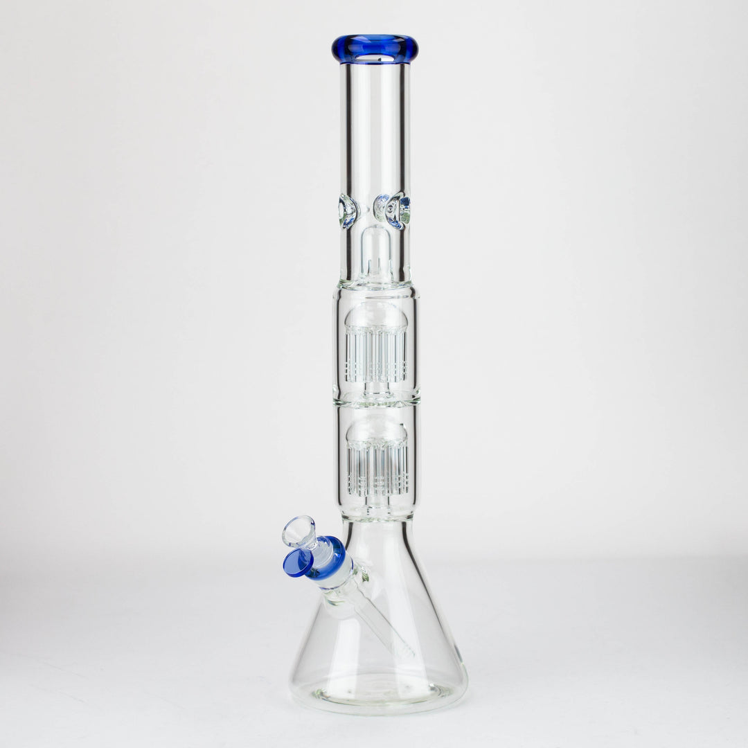 19" Dual 8 arms perc, with splash guard 7mm glass water pipes_9