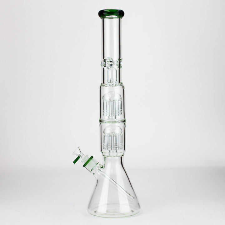 19" Dual 8 arms perc, with splash guard 7mm glass water pipes_10