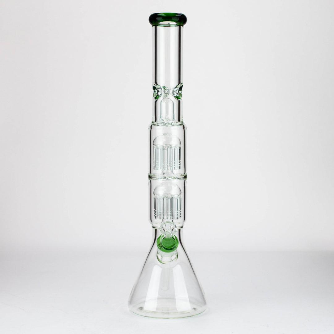 19" Dual 8 arms perc, with splash guard 7mm glass water pipes_11