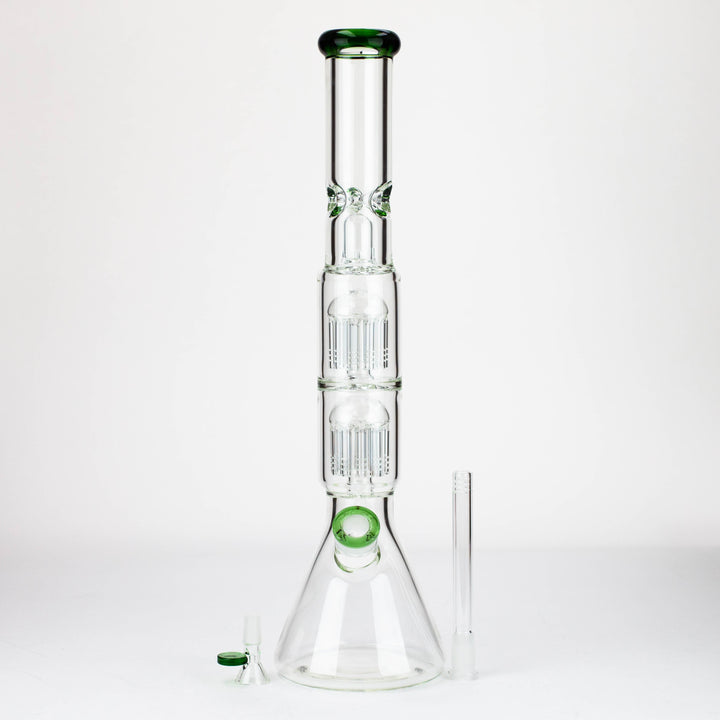 19" Dual 8 arms perc, with splash guard 7mm glass water pipes_2