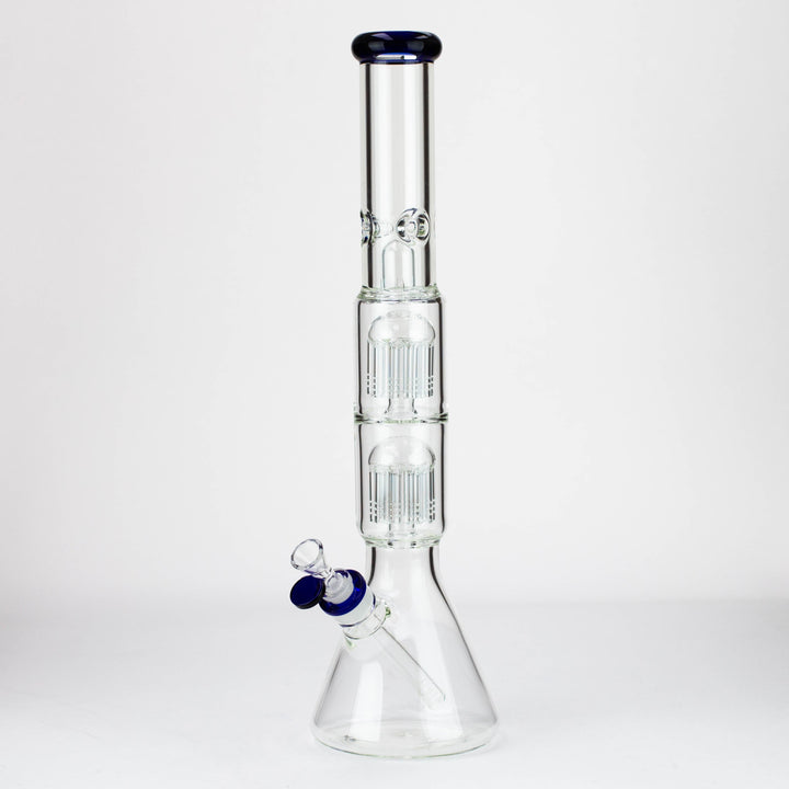 19" Dual 8 arms perc, with splash guard 7mm glass water pipes_6