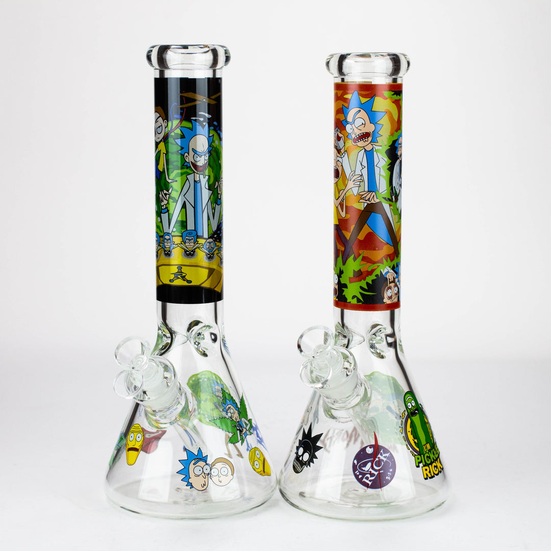 14” RM cartoon 7 mm glass beaker water pipes Assorted Designs_0