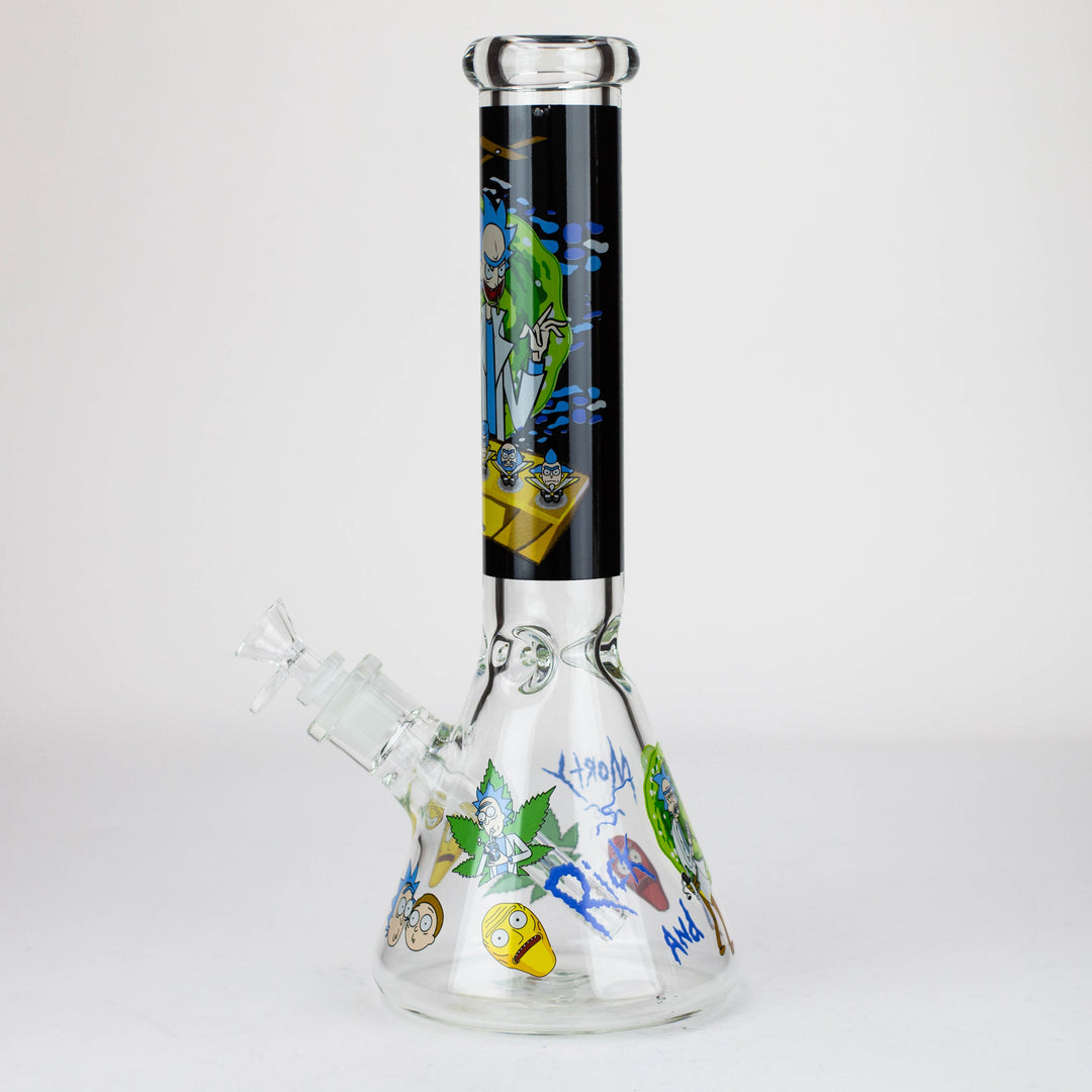 14” RM cartoon 7 mm glass beaker water pipes Assorted Designs_4