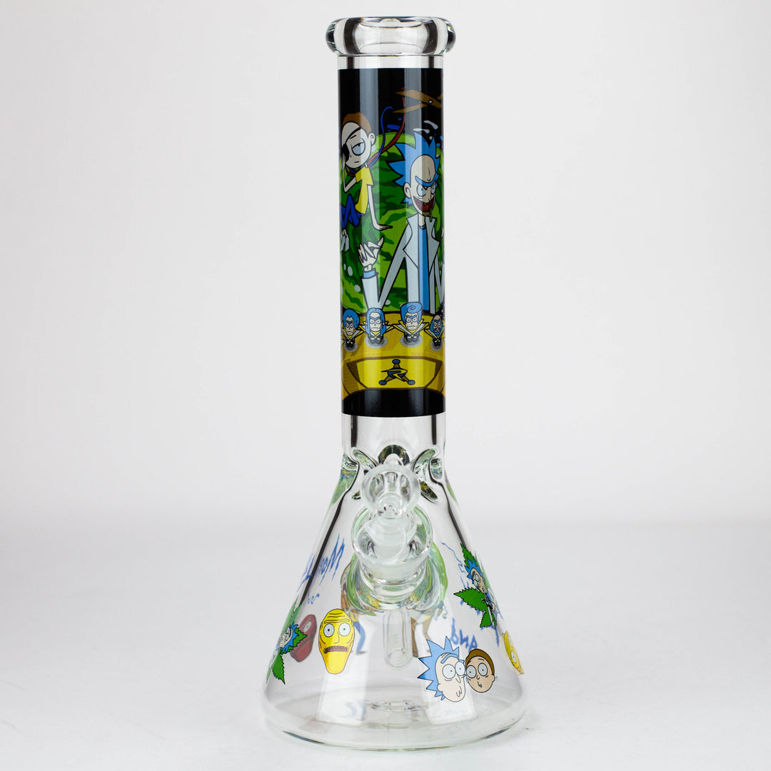 14” RM cartoon 7 mm glass beaker water pipes Assorted Designs_5