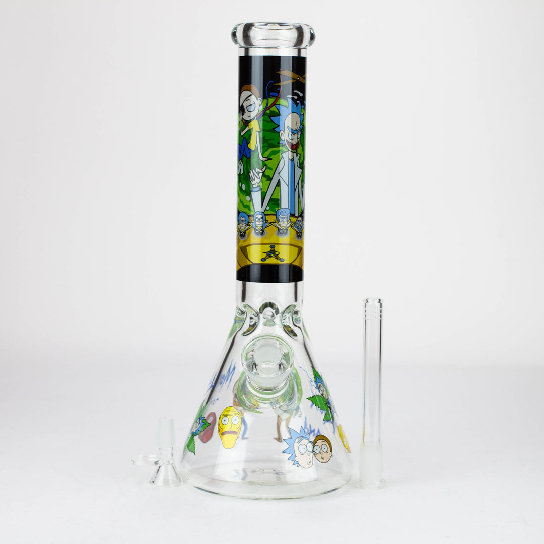 14” RM cartoon 7 mm glass beaker water pipes Assorted Designs_1