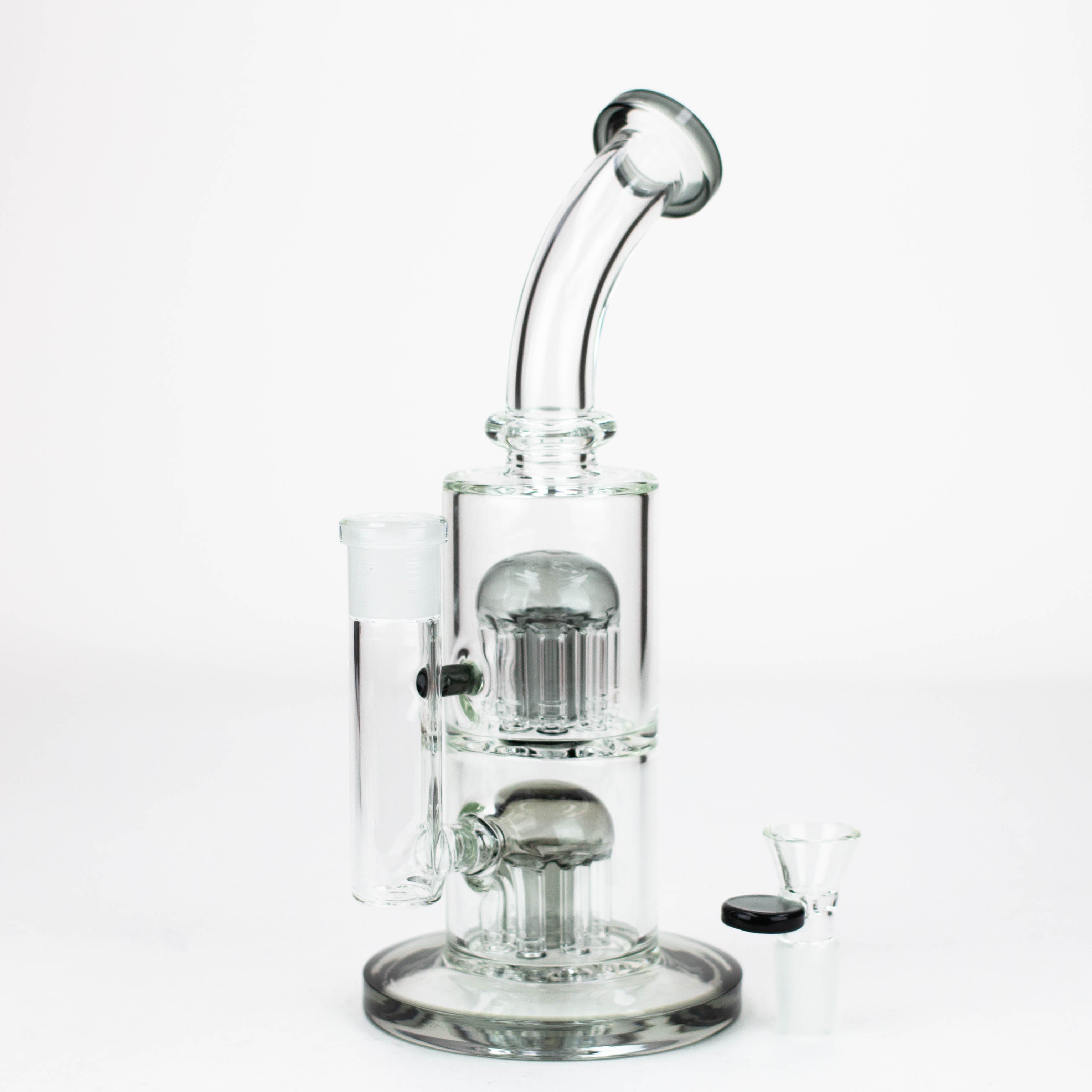 10" Glass Bubbler with dual 8 arms perc_1