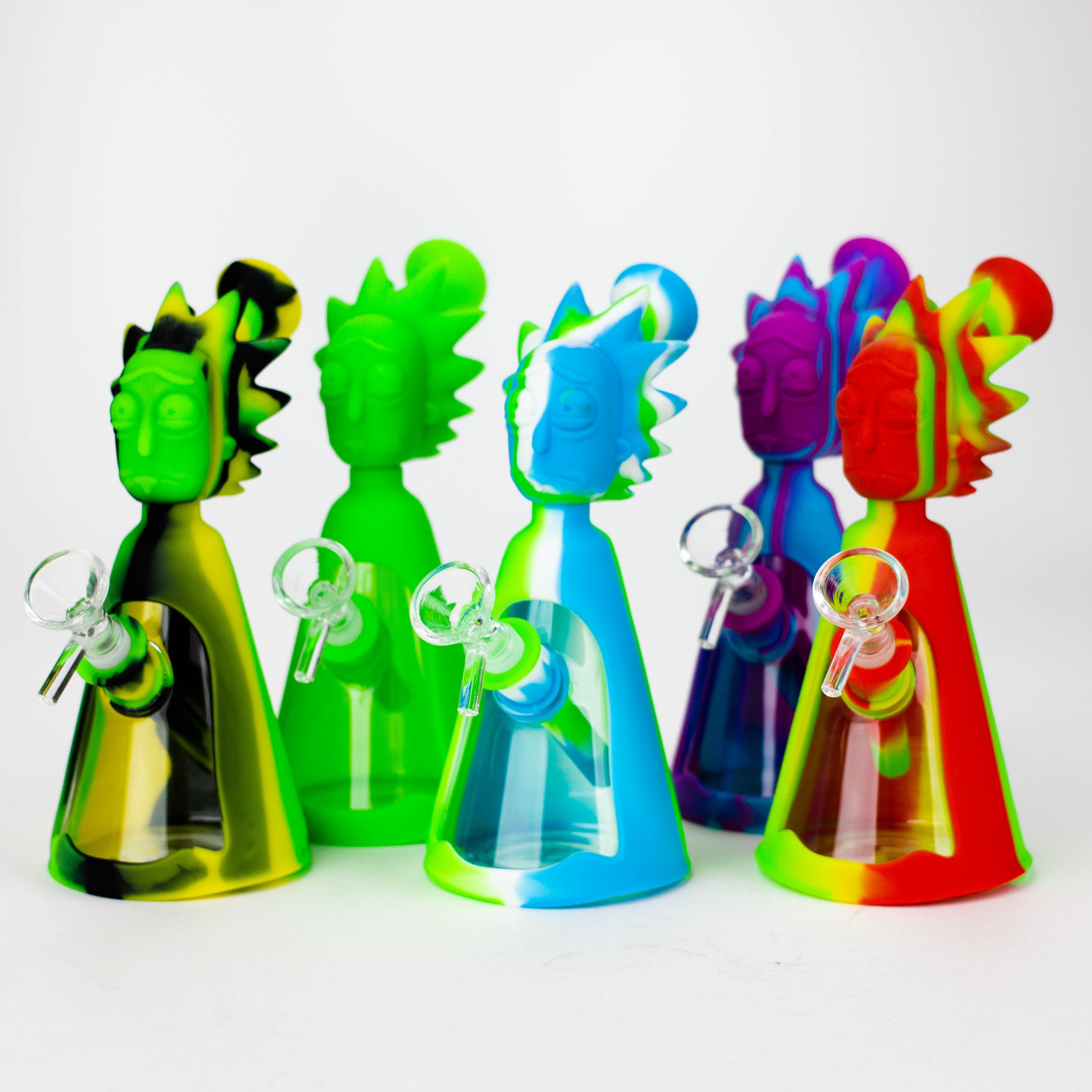 7" RM Cartoon multi colored silicone water pipes_0