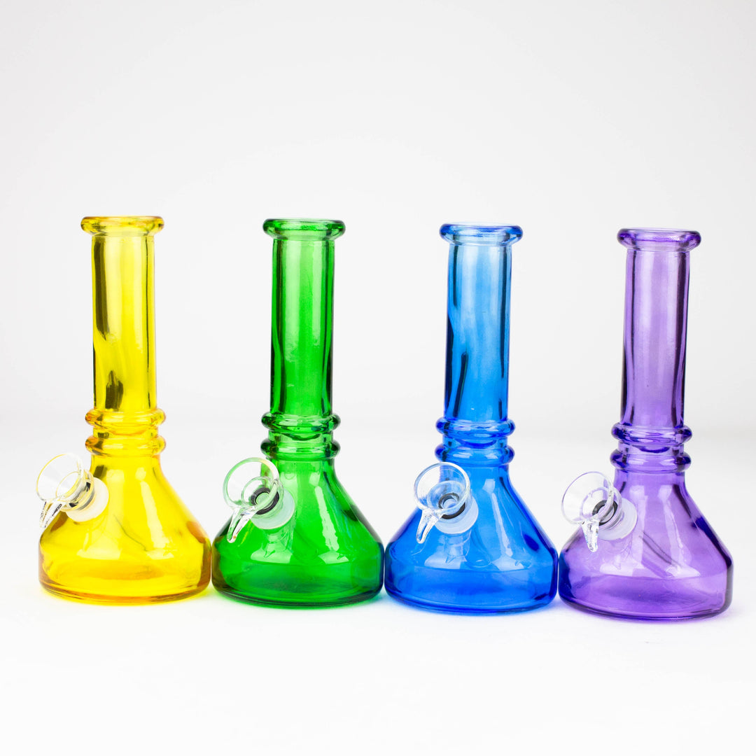 Heavy color soft glass Water Pipes 6"_0