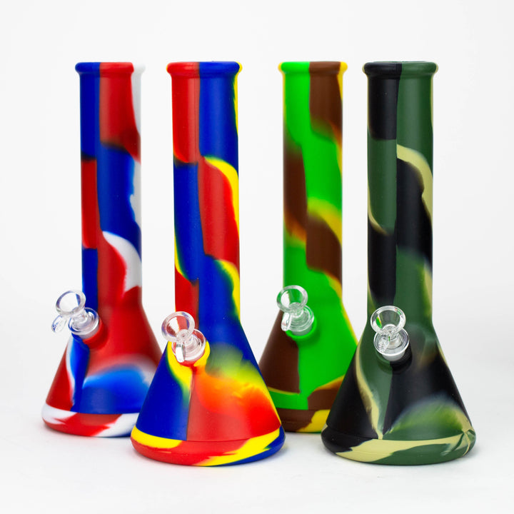 Assorted color Silicone detachable beaker Water Pipes 12"_0