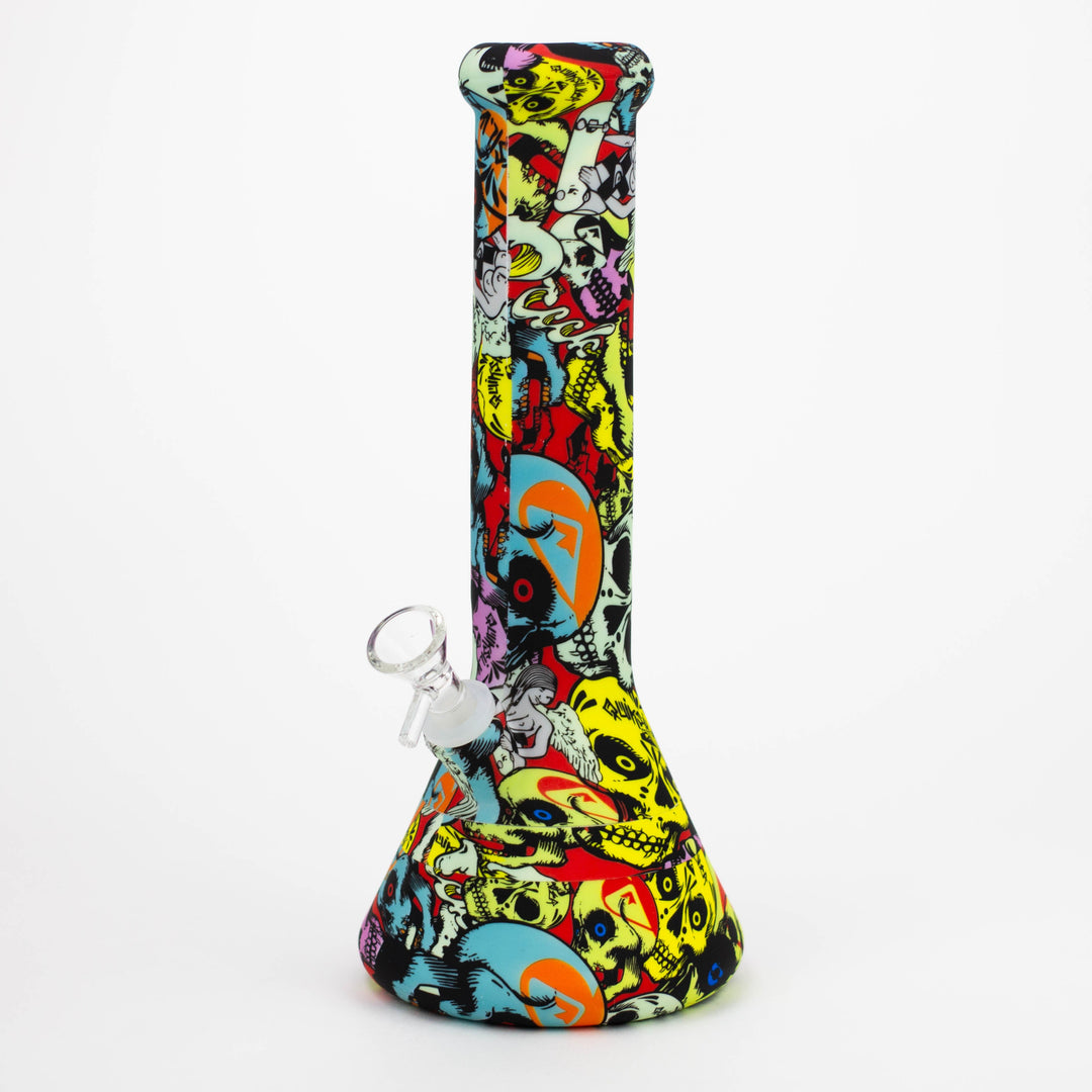 Silicone Bong  with Assorted Graphics 12"_2