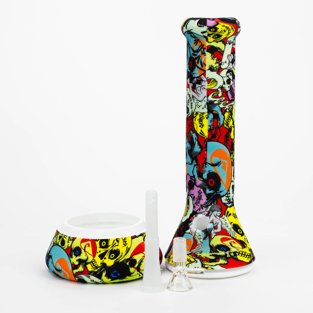 Silicone Bong  with Assorted Graphics 12"_1