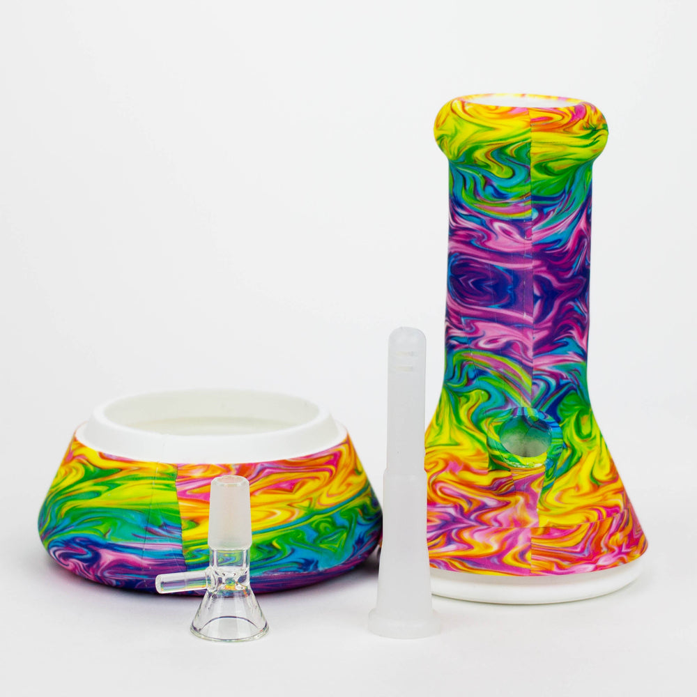 Silicone Bong With Assorted Graphics 8"_1