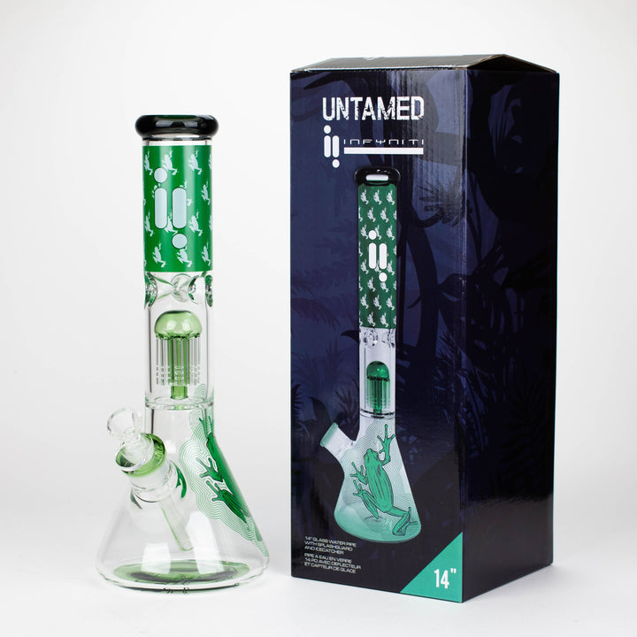 Infyniti Untamed 14" 7 mm classic beaker water pipes - Green Frog_3