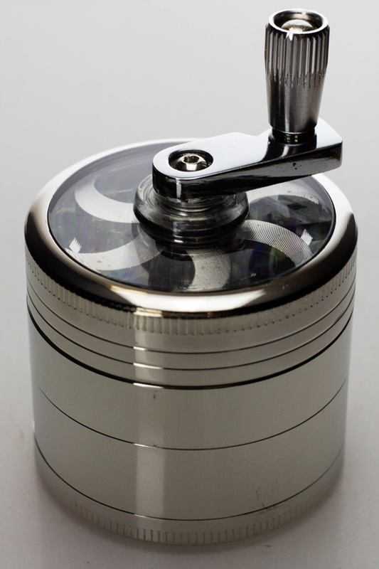 Aluminium herb grinder with handle 4 parts_7