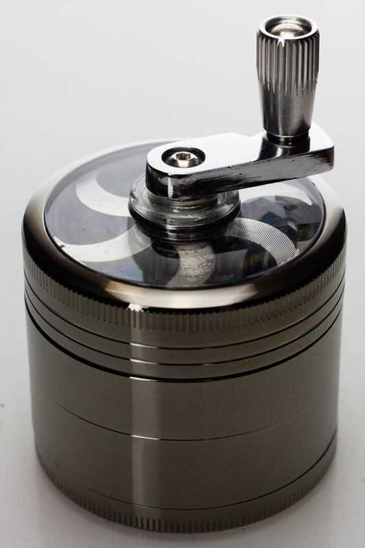 Aluminium herb grinder with handle 4 parts_6