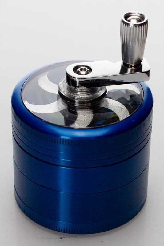 Aluminium herb grinder with handle 4 parts_0