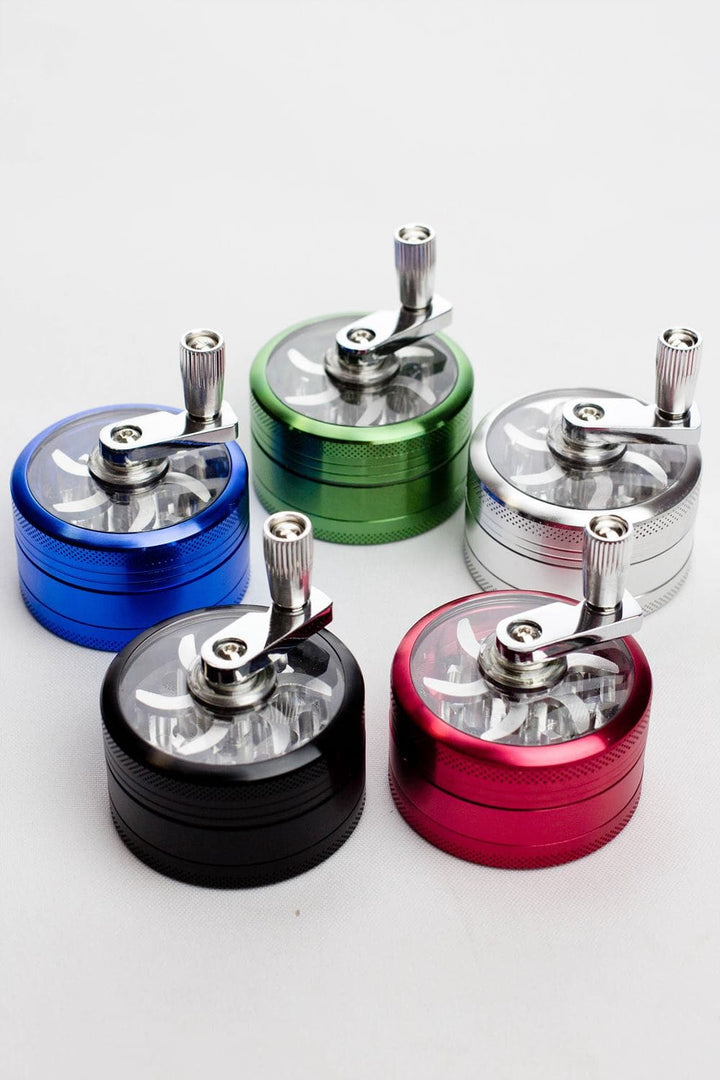 Infyniti aluminium herb grinder with handle 3 parts_0