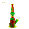 4-in-1 Silicone Glass Water Pipe with Double Percolator for Smooth Smoke