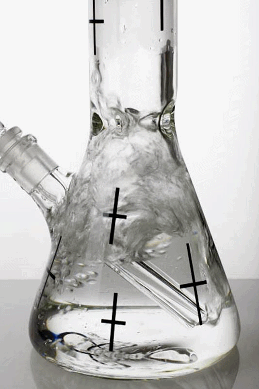 Infyniti glass cross symbol printed beaker water bong_1