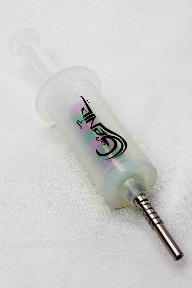 White silicone syringe shape nectar collector_3