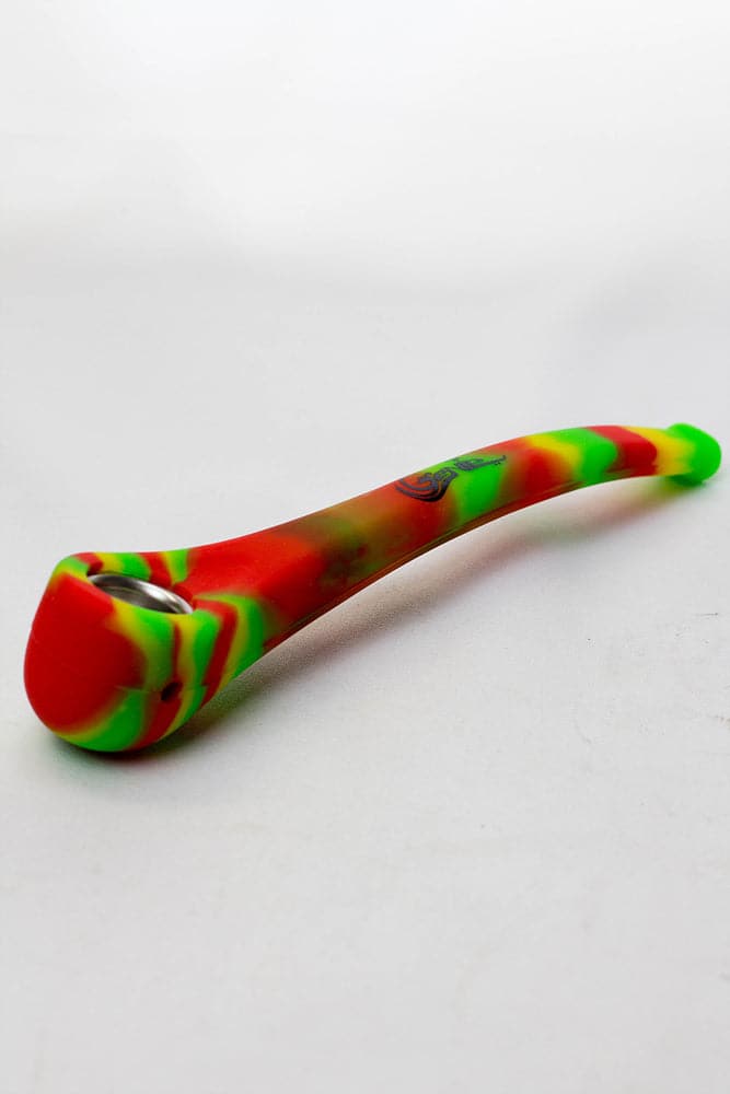 Genie silicone hand pipe with metal bowl 9"_8