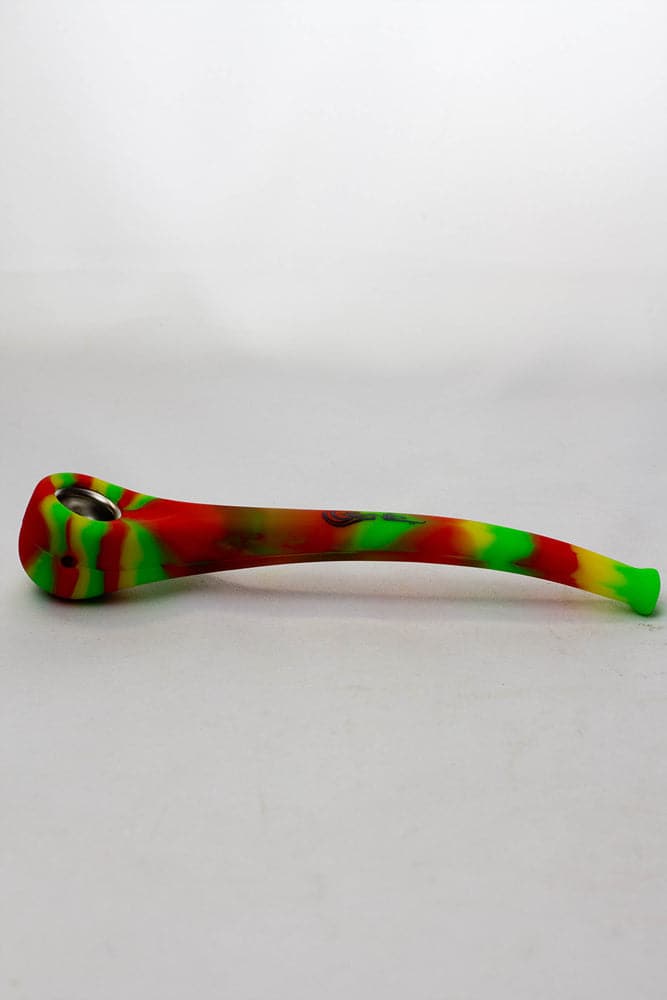 Genie silicone hand pipe with metal bowl 9"_6