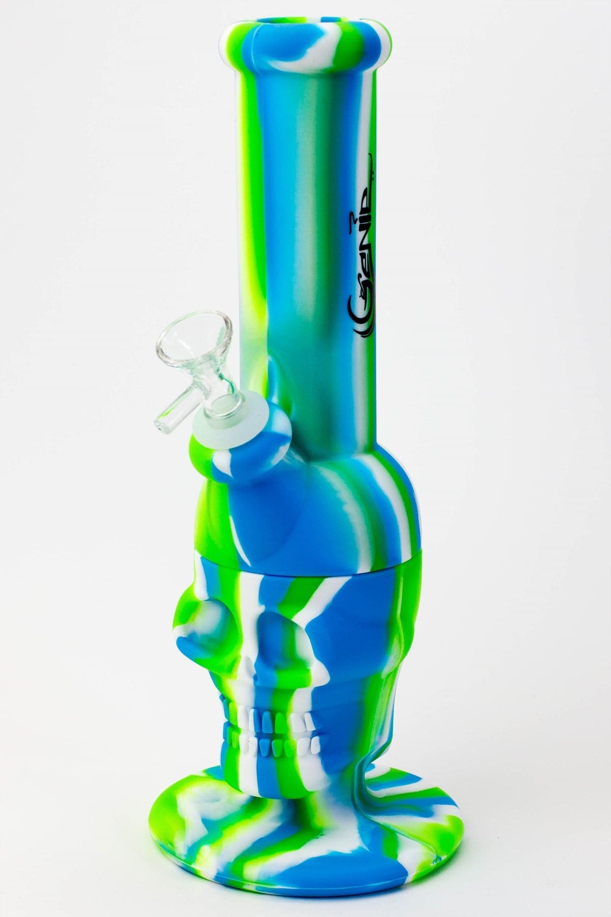 Genie skull multi colored detachable silicone water pipe