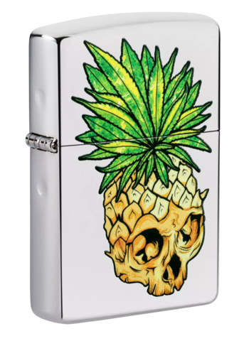 Zippo leaf skull pineapple design_1