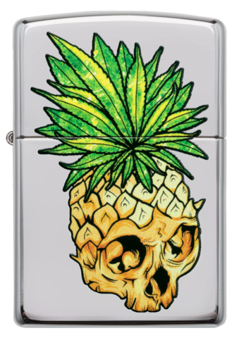 Zippo leaf skull pineapple design_0