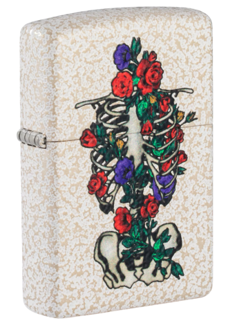 Zippo floral skeleton design_1