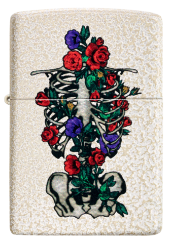 Zippo floral skeleton design_0