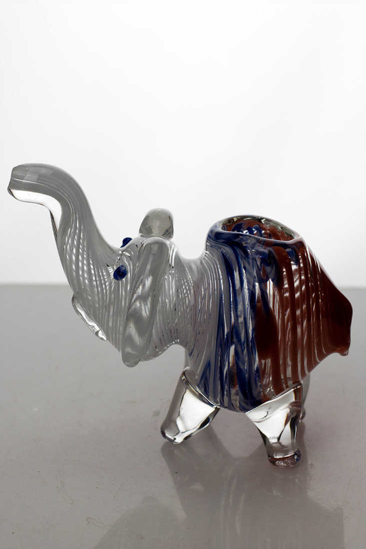 Standing elephant glass hand pipe_2
