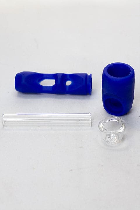 Silicone hand pipe with multi holes glass bowl and tube_1