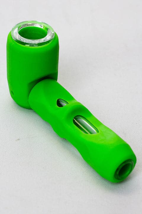 Silicone hand pipe with multi holes glass bowl and tube_3