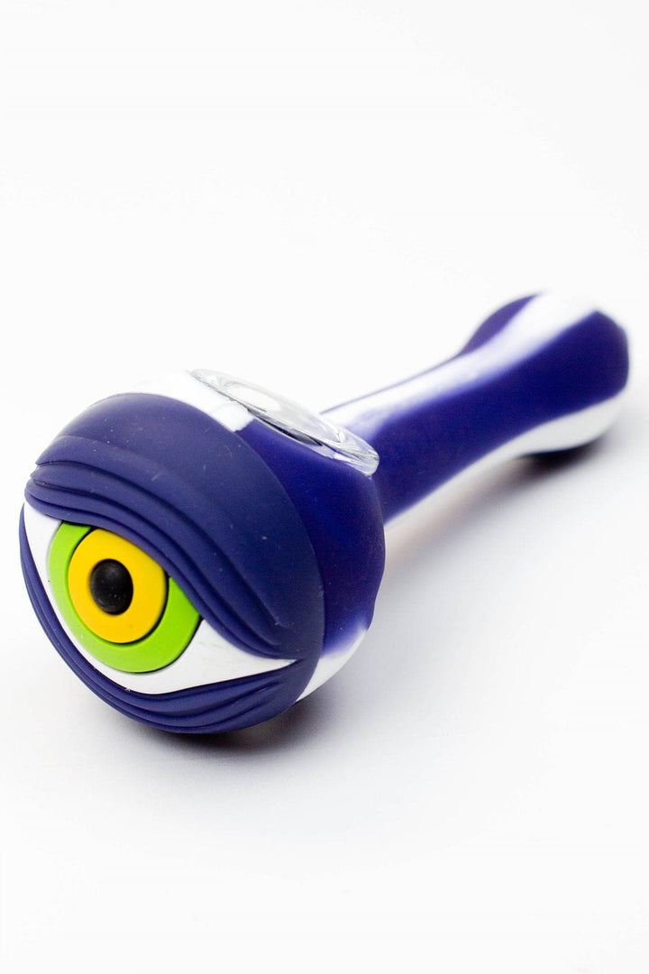 Eye silicone hand pipes with glass bowl_5