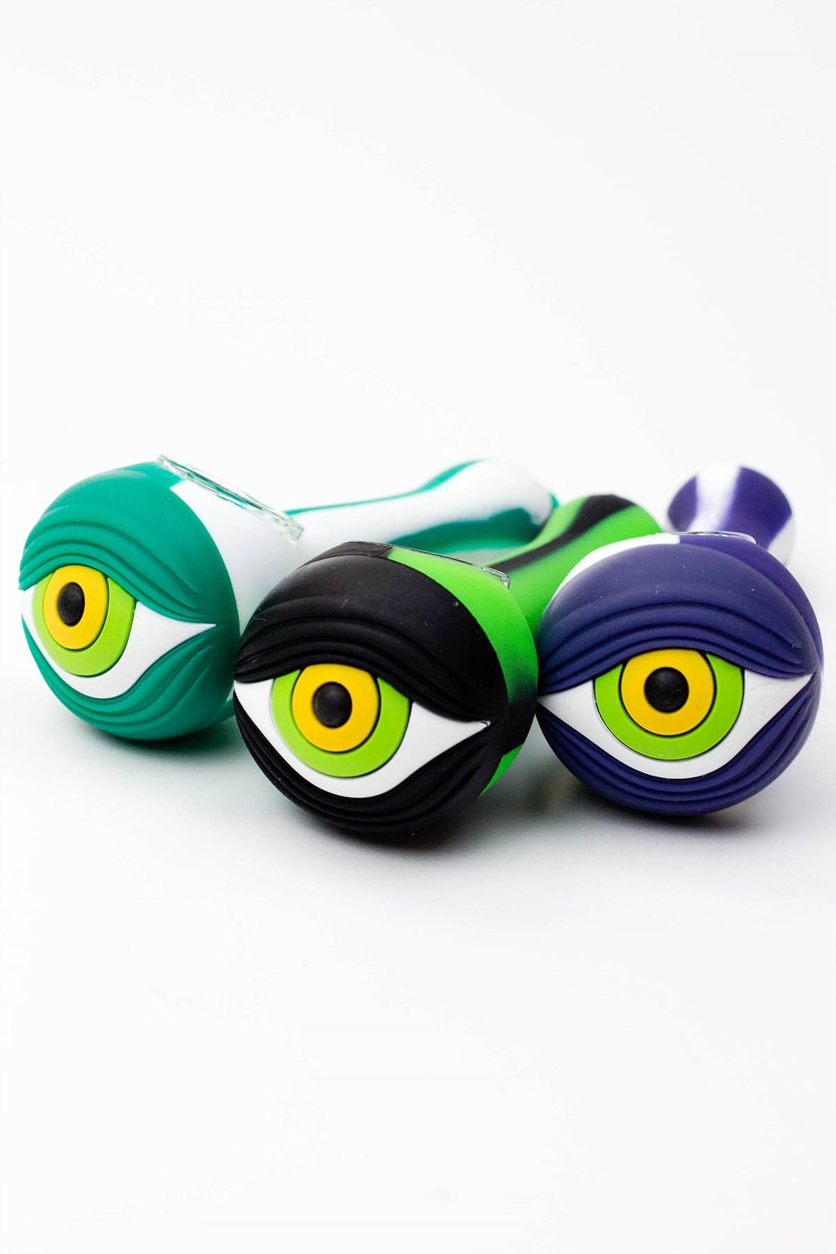 Eye silicone hand pipes with glass bowl_0