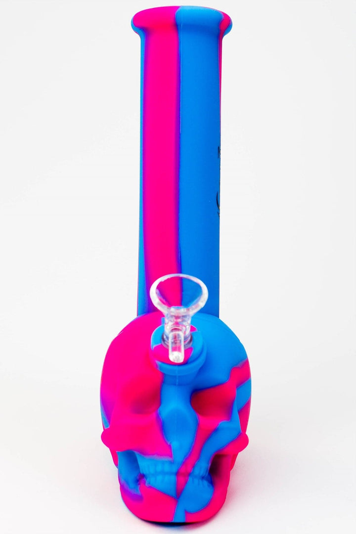 Genie skull multi colored detachable silicone water bong_11