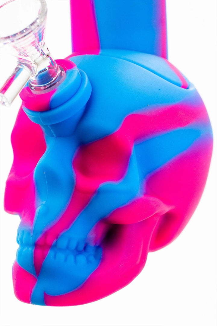 Genie skull multi colored detachable silicone water bong_4