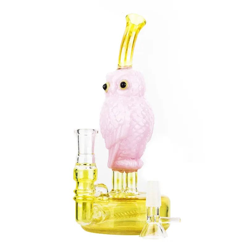 8" Owl Theme Glass Bong