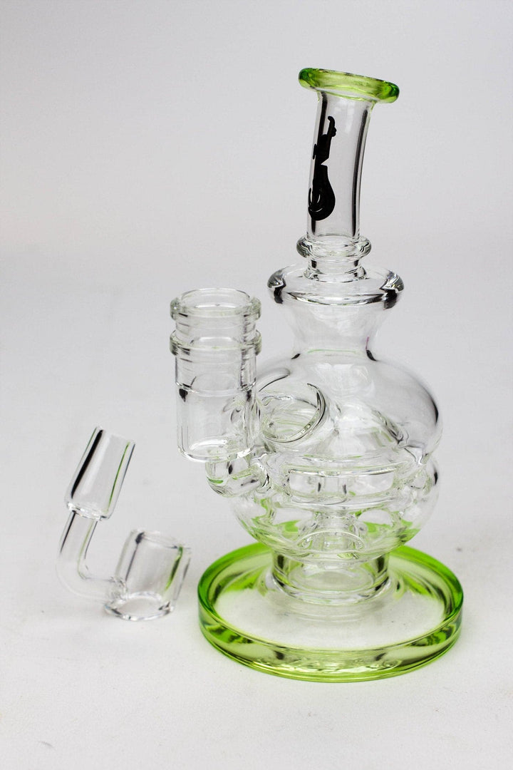 6" Genie Double glass recycle rig with shower head diffuser