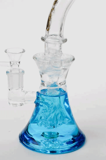 Genie shower head glass beaker bong with liquid cooling freezer_4